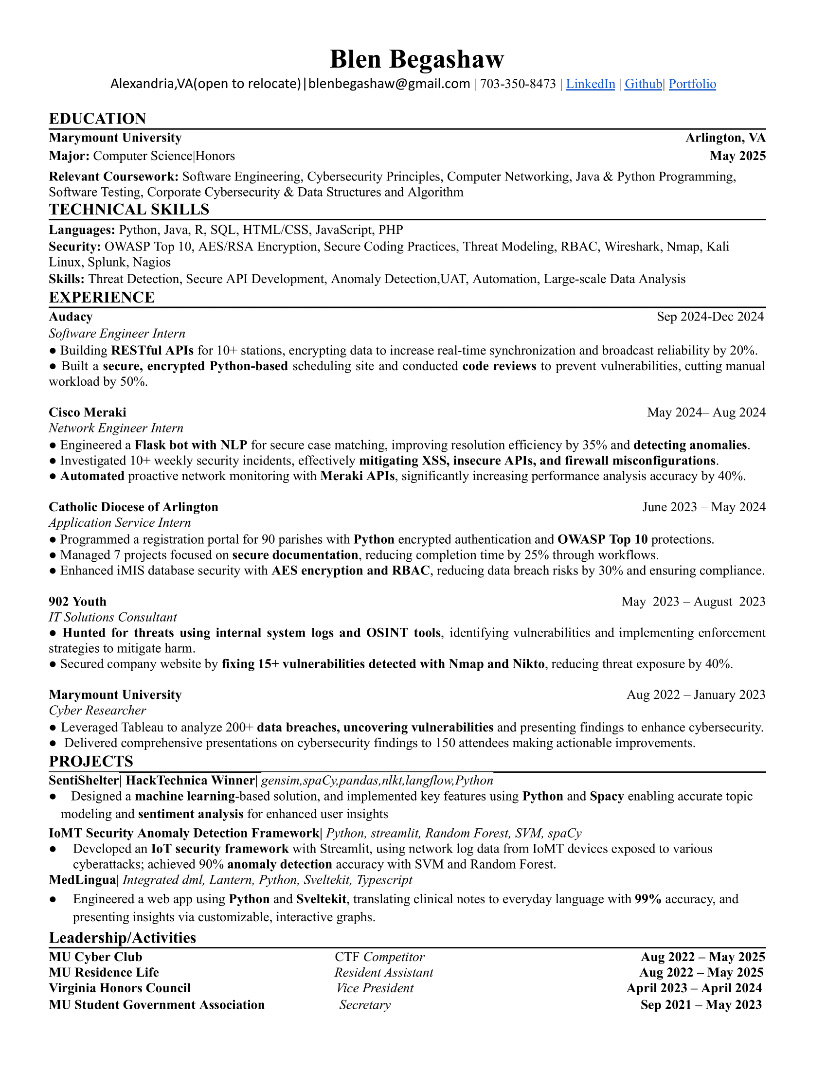 Blen Begashaw Resume
